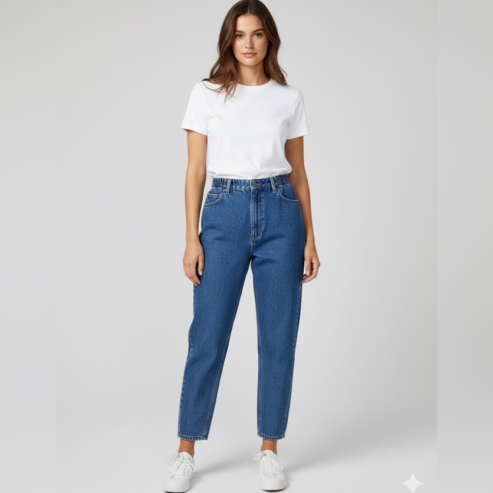 L.L. Bean Women’s High-Rise Straight-Leg Jeans in Medium Blue